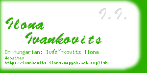 ilona ivankovits business card